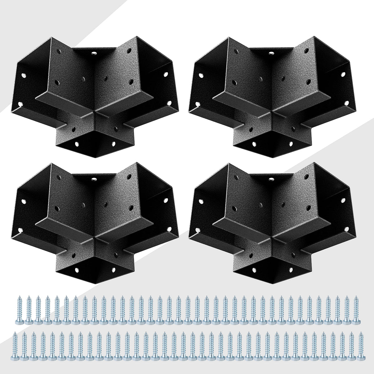 Eapele bracket front view showing 3-way 90° design and durable finish