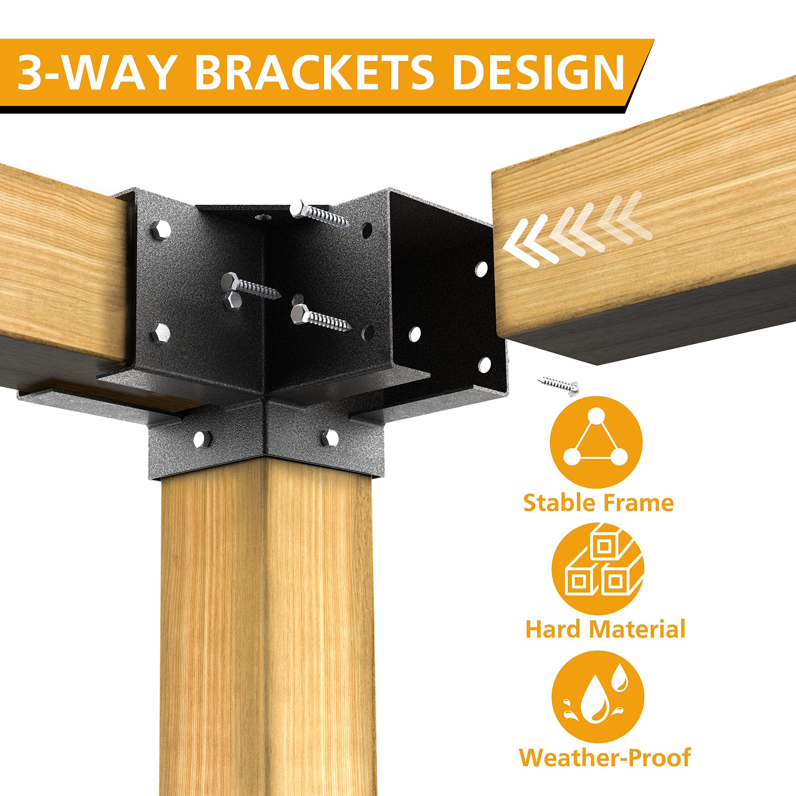 Eapele bracket mounted on 4x4 post demonstrating secure post connection