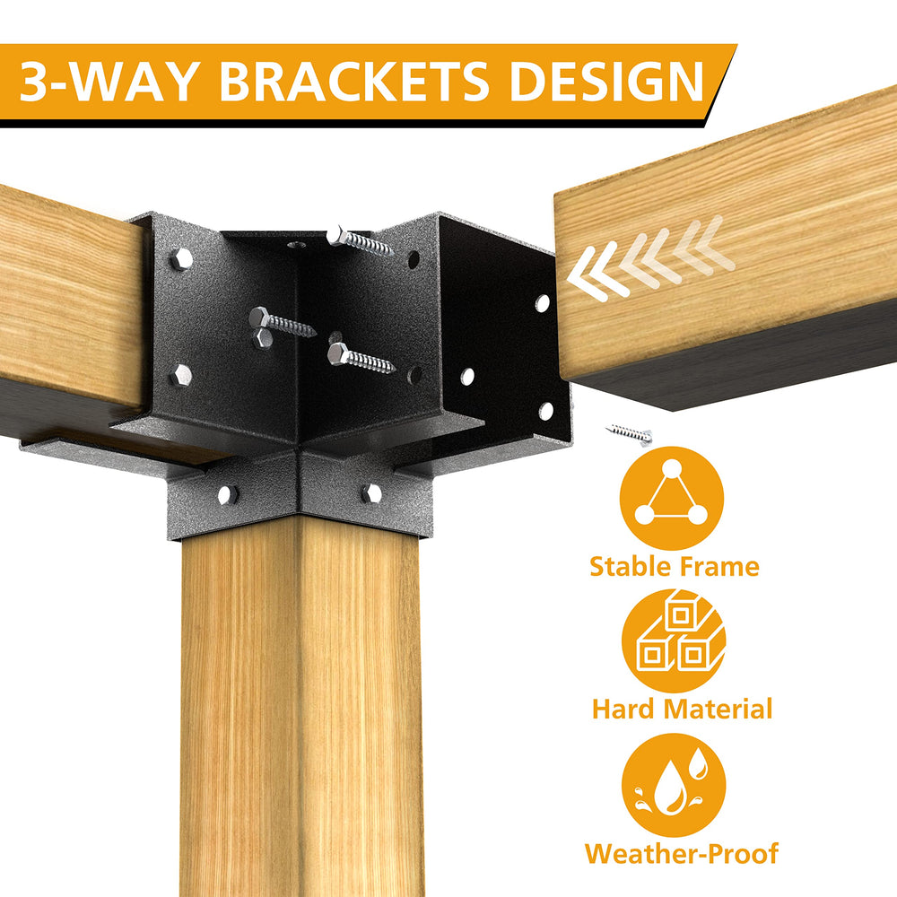 Eapele bracket mounted on 4x4 post demonstrating secure post connection