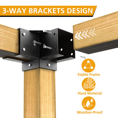 Eapele bracket mounted on 4x4 post demonstrating secure post connection