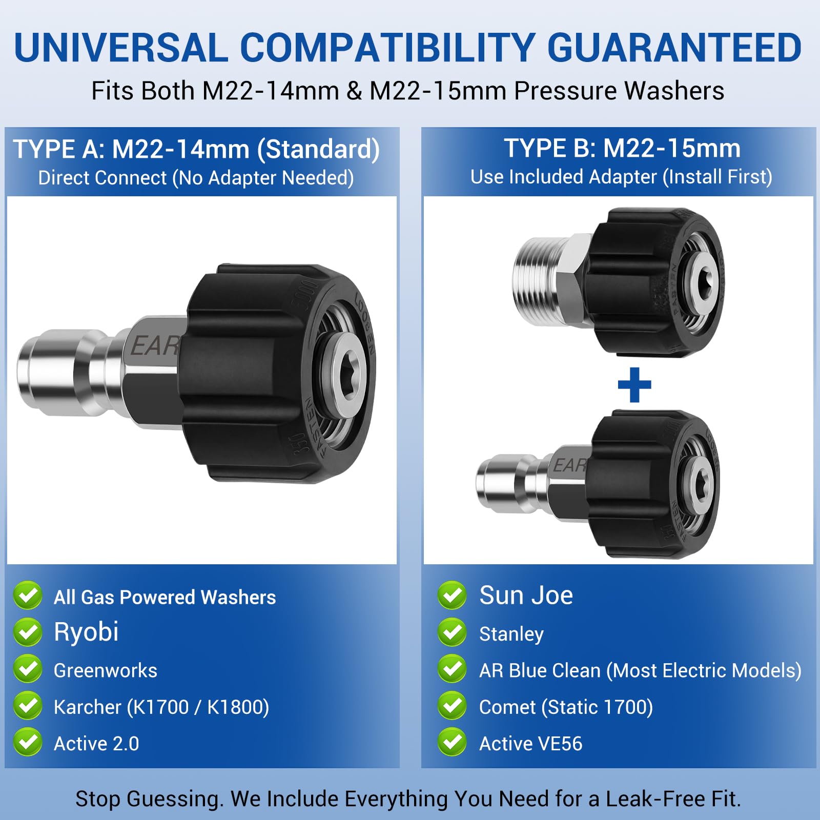 EARLEAS stainless-steel fitting close-up showing corrosion resistance and durable finish