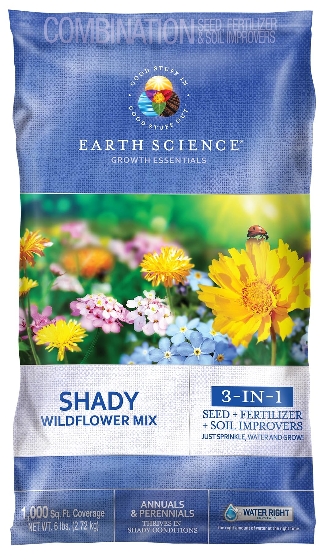 Earth Science front-of-bag shows product and coverage benefits