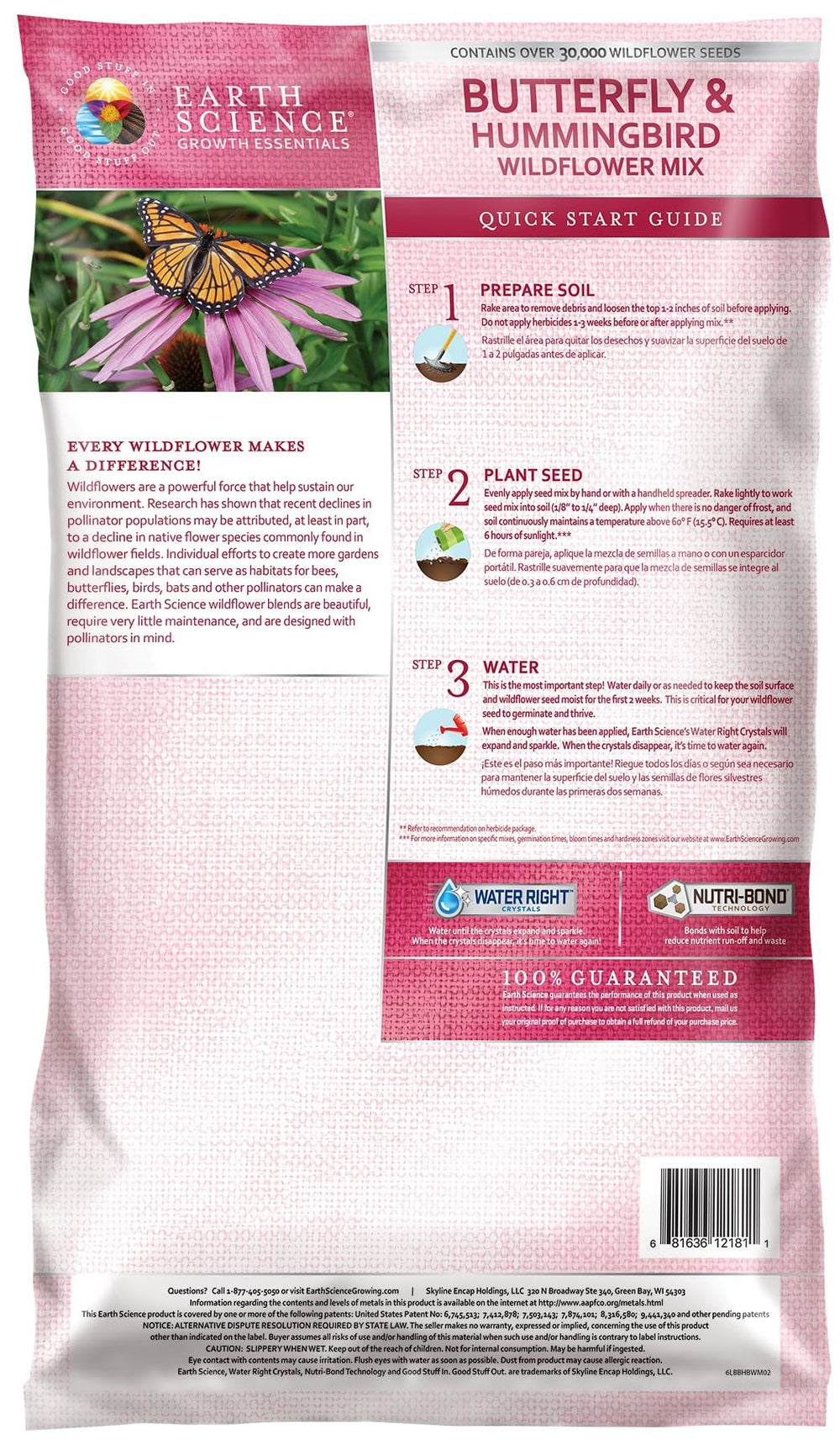 Earth Science seed mix close-up revealing varied wildflower seeds for diverse blooms