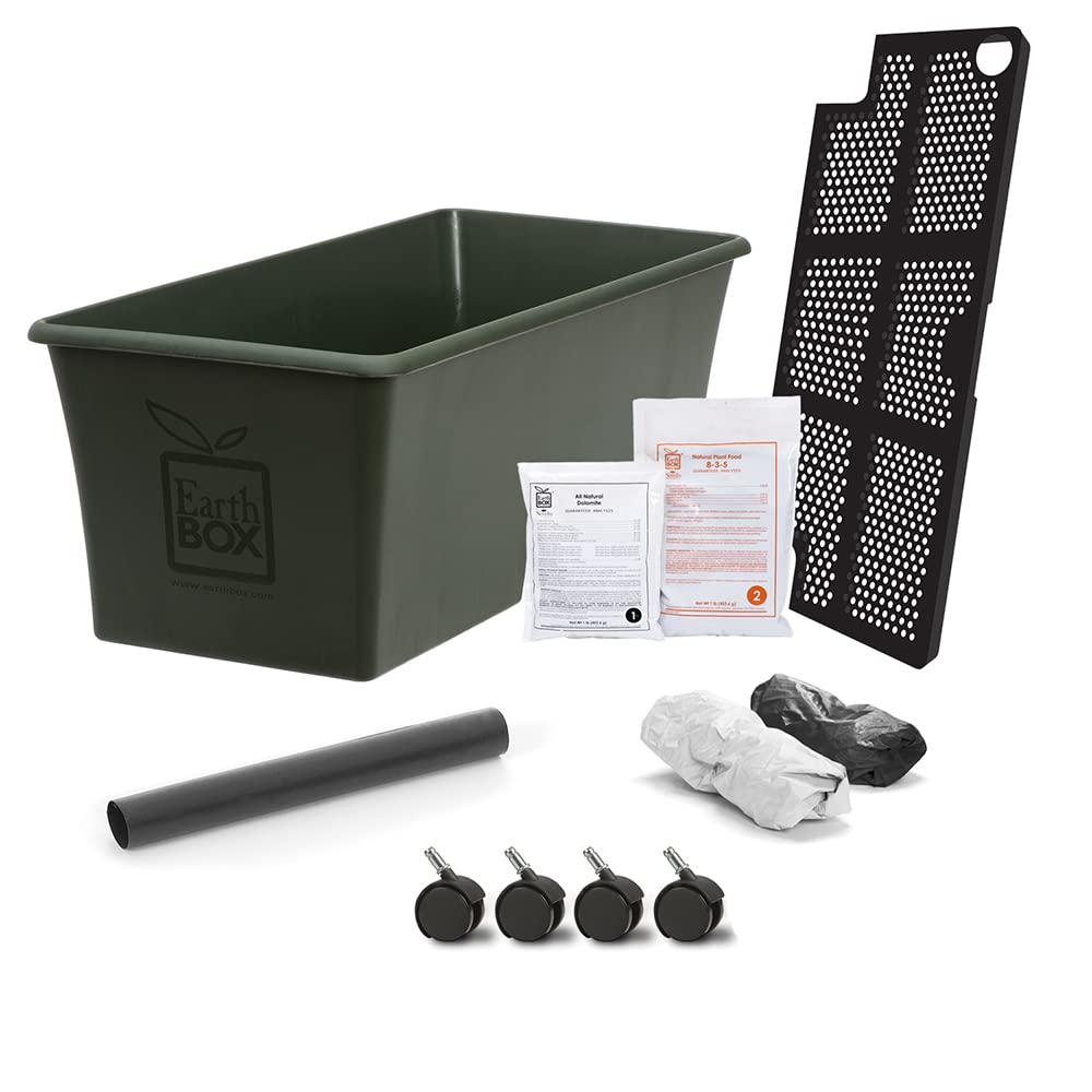 EarthBox front view showing green container and features for easy gardening benefit
