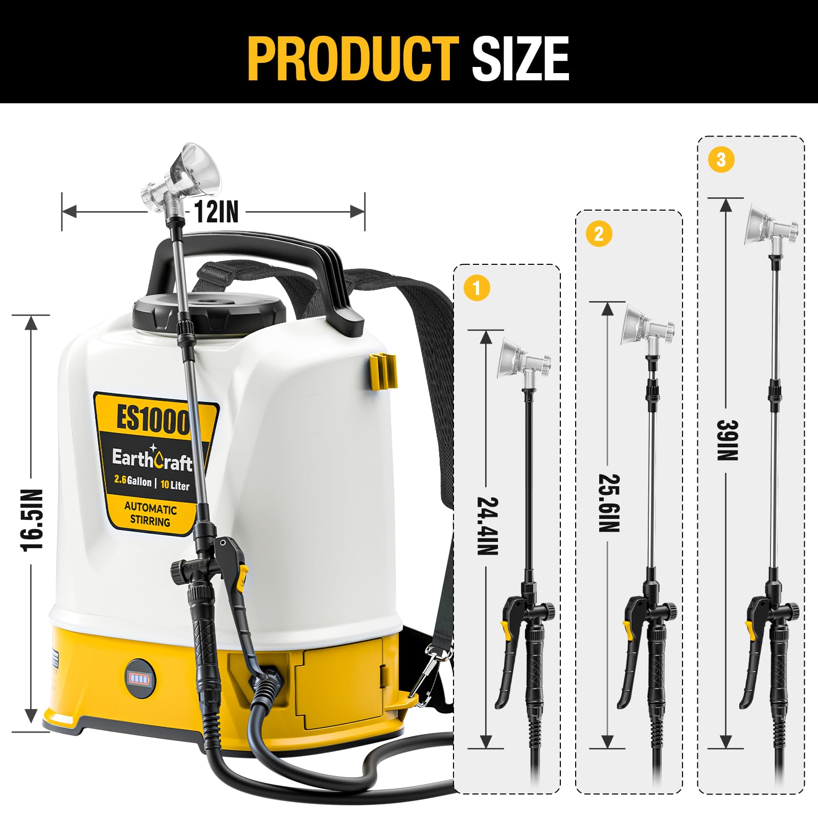 EARTHCRAFT in-use scene spraying a garden bed for efficient lawn and plant care