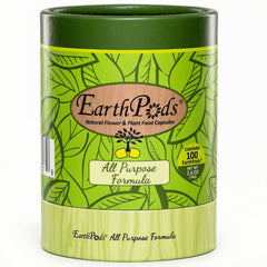 EarthPods tube front view showing product branding and capsule count benefit