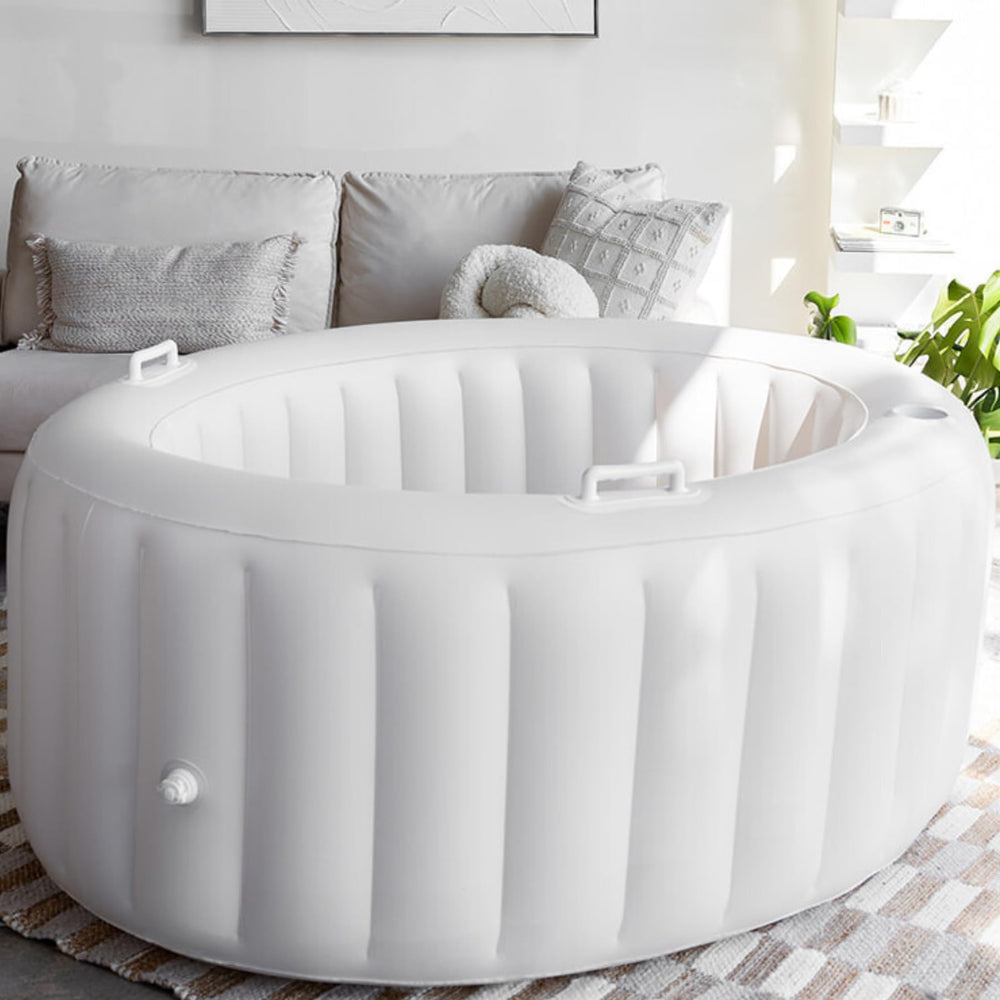 Earthside Birth Pools front view in marshmallow white showing serene aesthetic and portability