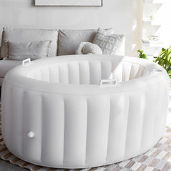 Earthside Birth Pools front view in marshmallow white showing serene aesthetic and portability
