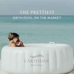 Earthside Birth Pools close-up of molded seat and backrest providing ergonomic comfort