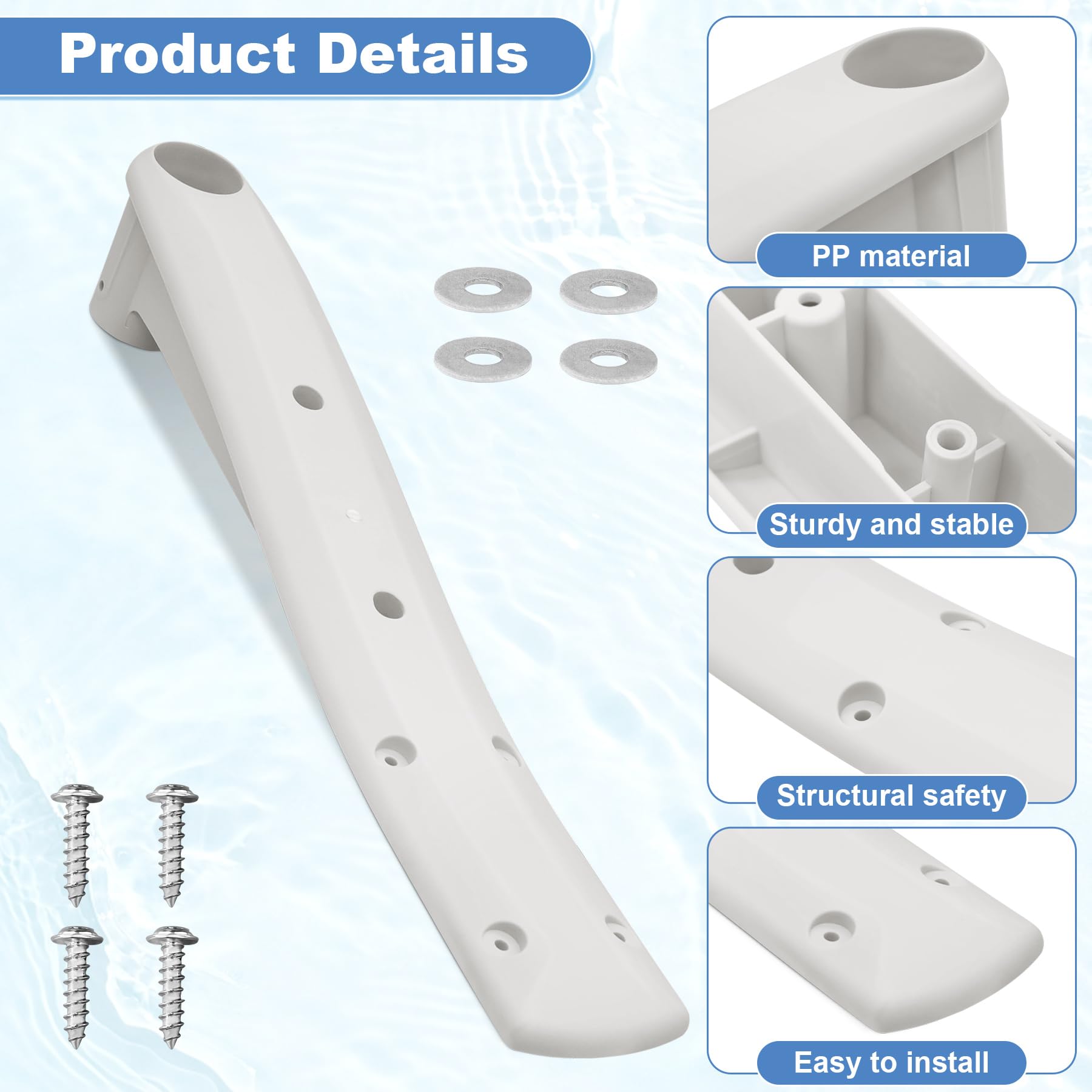 Earthtec support installed on pool edge demonstrating secure connection