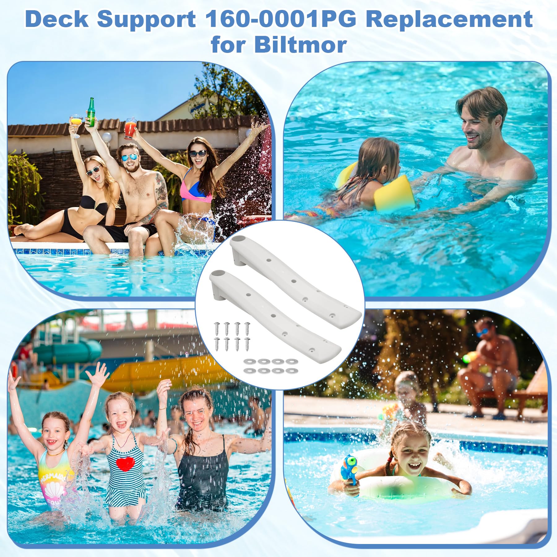 Earthtec deck support on pool steps in use offering improved safety