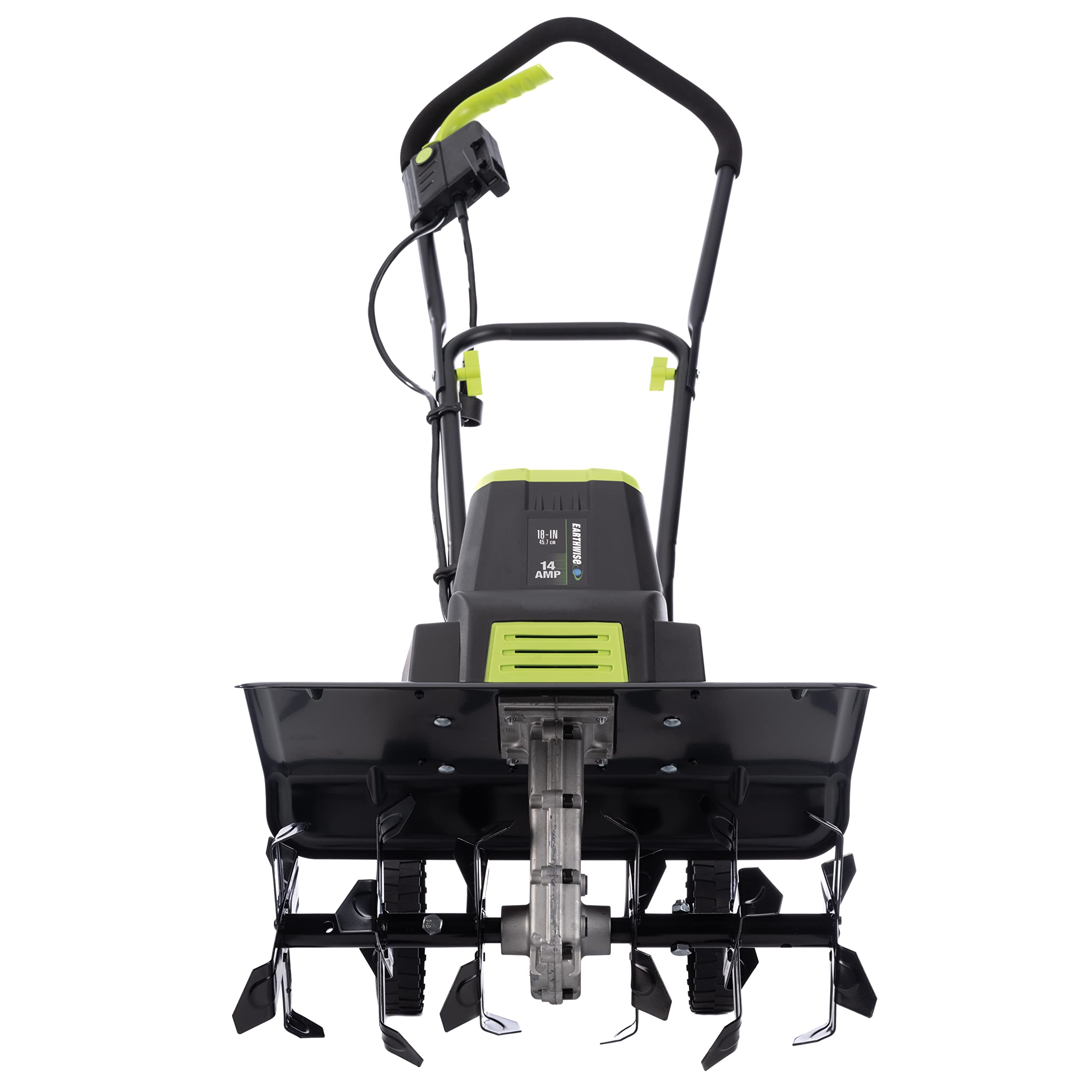Earthwise padded handle and control layout for comfortable operation