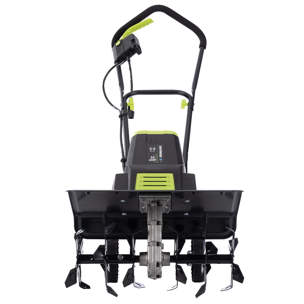 Earthwise padded handle and control layout for comfortable operation