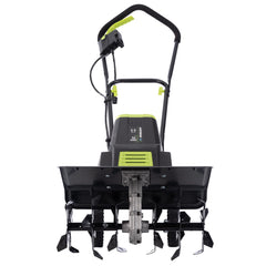 Earthwise padded handle and control layout for comfortable operation