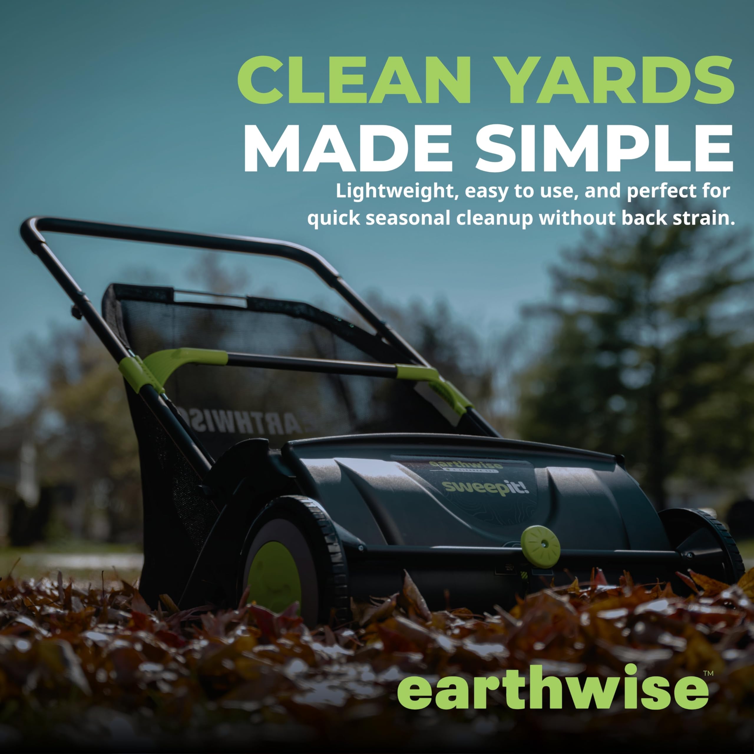 Earthwise folded for compact storage highlighting space-saving benefit