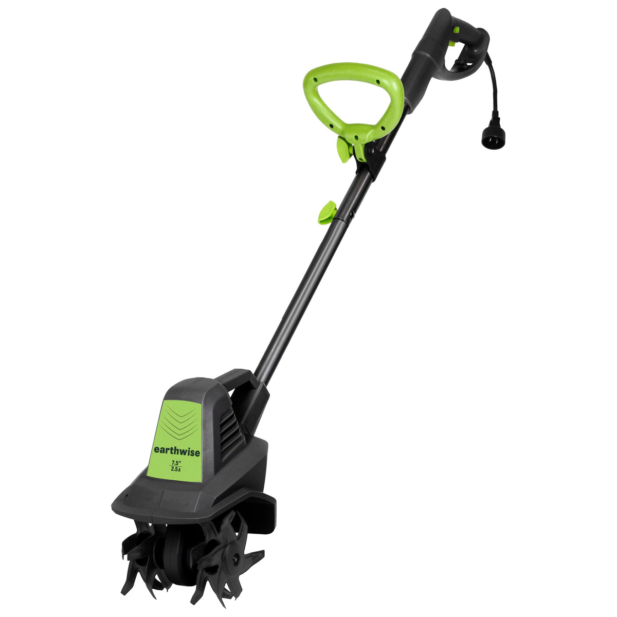 Earthwise TC70025 front view showing compact frame and ergonomic grip for easier handling
