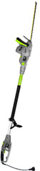Earthwise telescopic pole extended to illustrate reach and ergonomic benefit