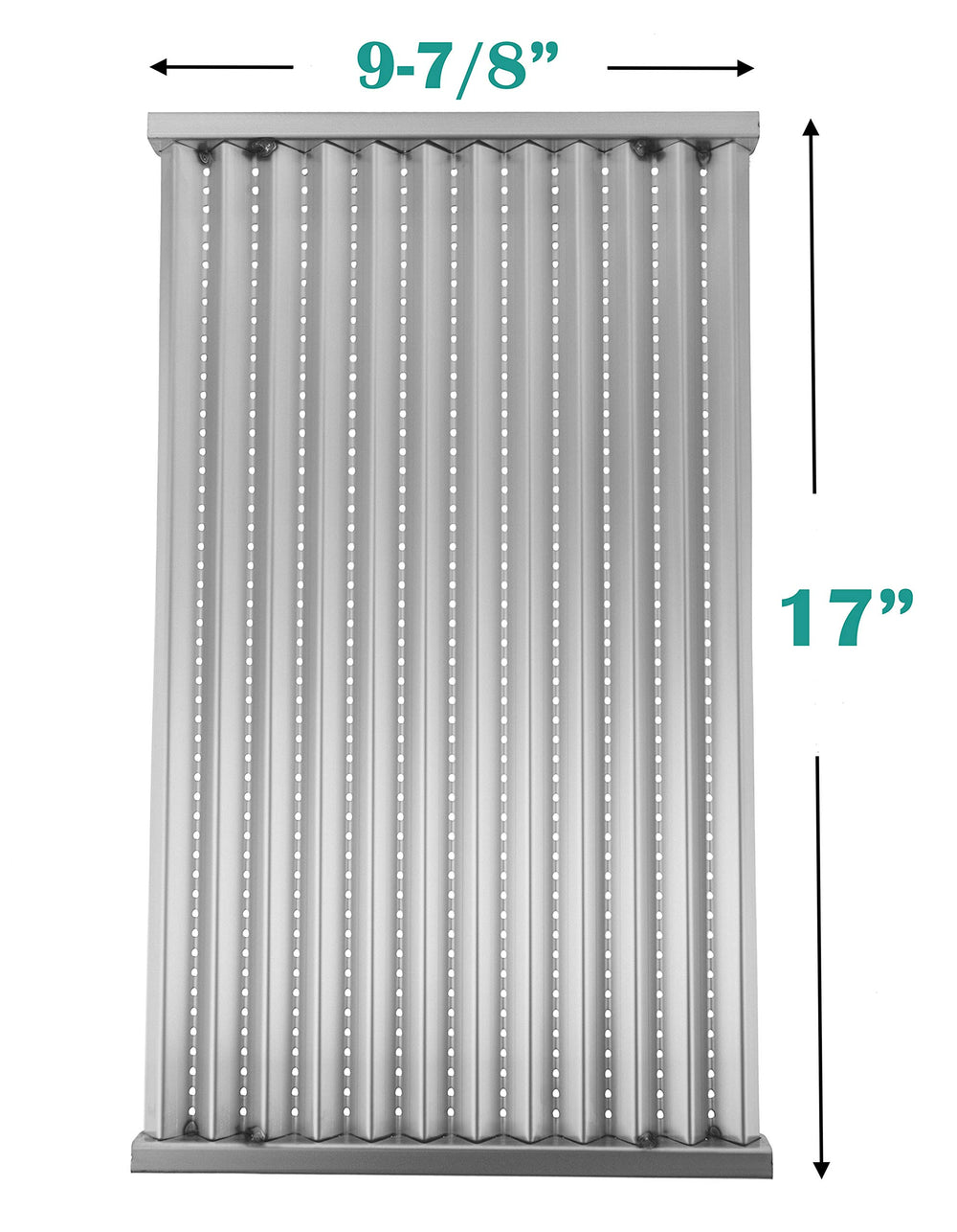 EasiBBQ close-up of stainless-steel emitter surface showing durable finish