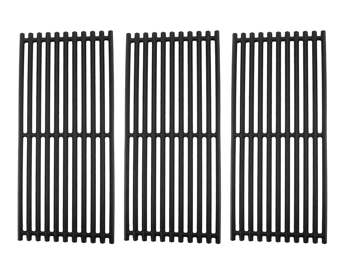 EasiBBQ front view of three cast iron grates showing fit and coverage benefits