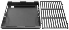 EasiBBQ front view of griddle and cooking grate showing full replacement fit