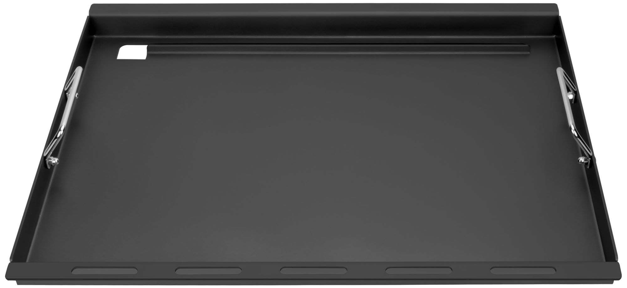 EasiBBQ front view griddle insert showing full flat cooking surface and fit advantage
