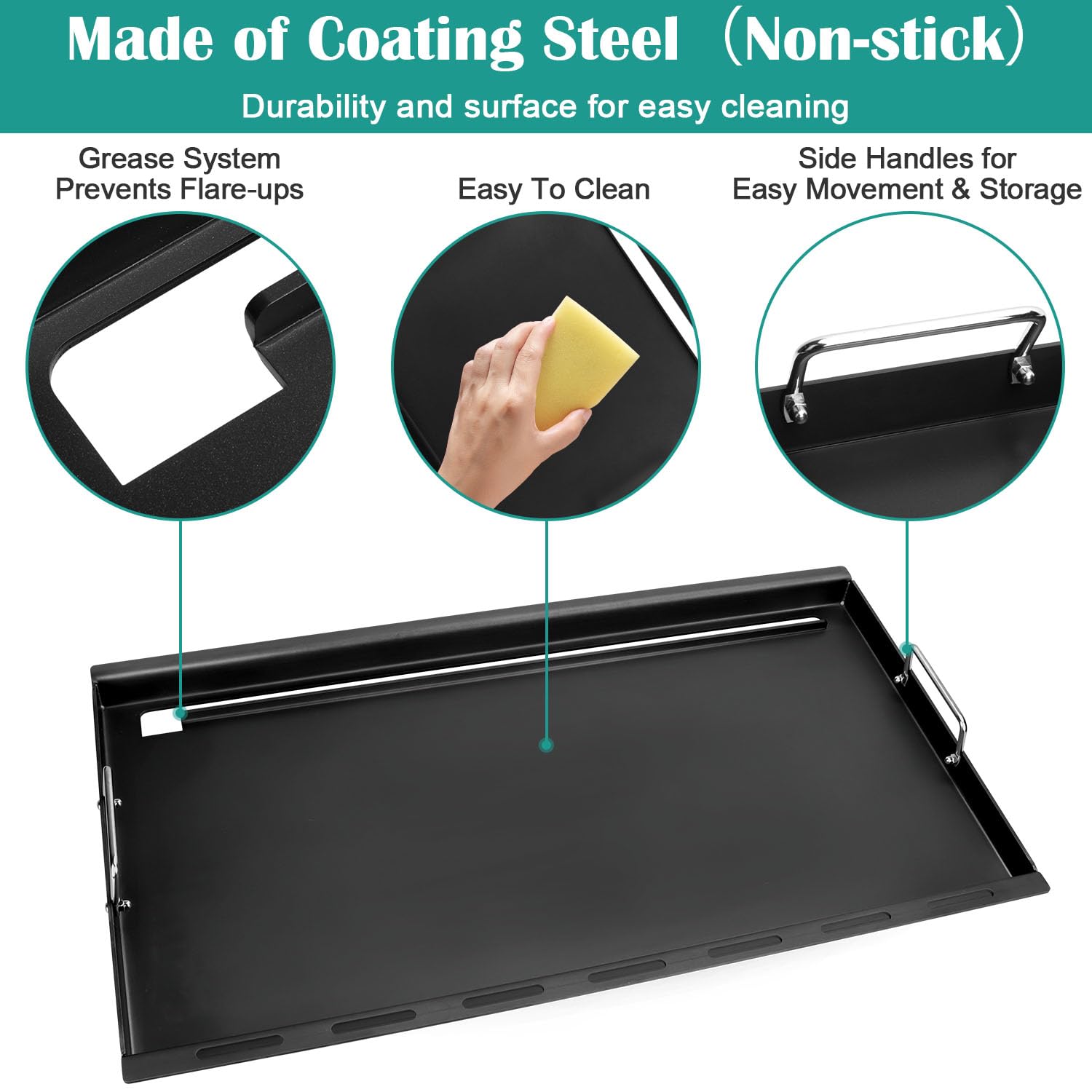 EasiBBQ griddle installed in Nexgrill demonstrating direct heat advantage