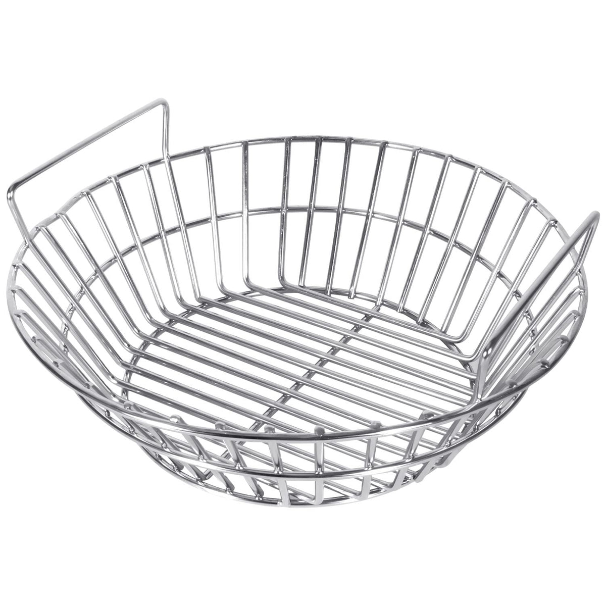 EasiBBQ ash basket front view showing durable stainless steel and fit benefit