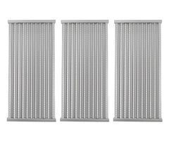 EasiBBQ front view of three stainless-steel emitter plates showing fit and finish and reliable heat distribution