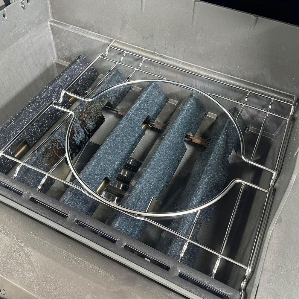 EasiBBQ frame label and markings confirming model compatibility benefit