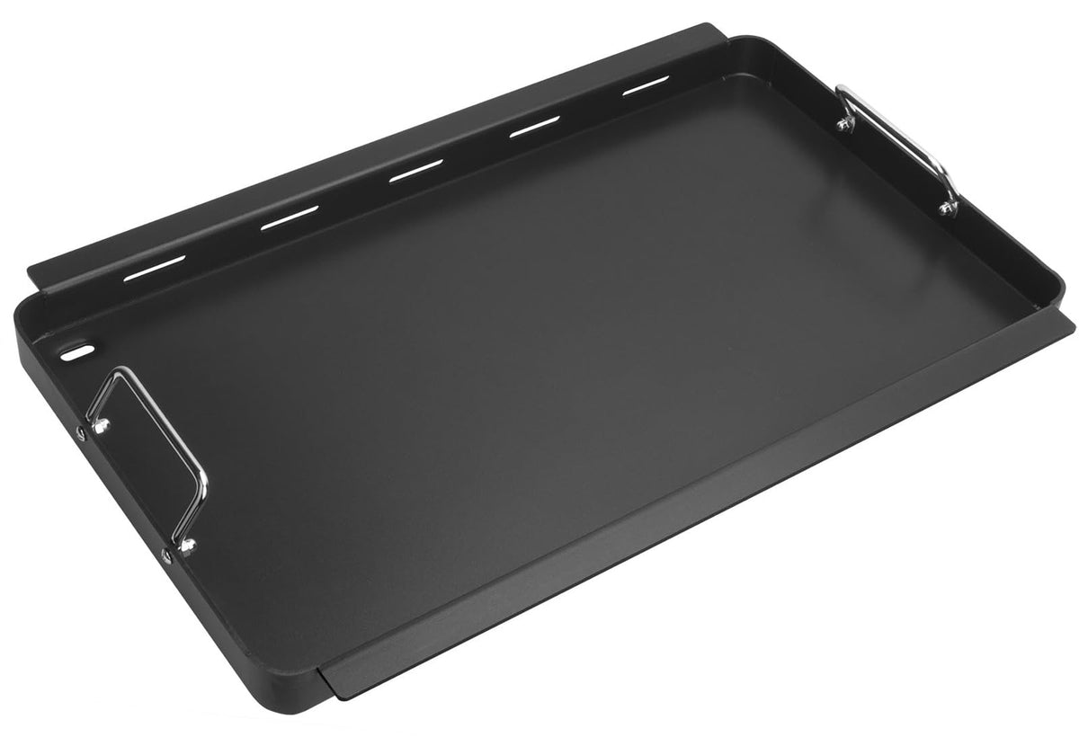 EasiBBQ front view of full griddle insert showing fit and cooking area, improves versatility