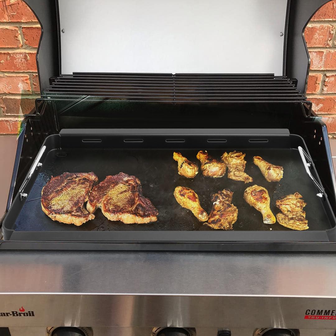 EasiBBQ removed grate and emitter plates displayed to show clearance needed for installation