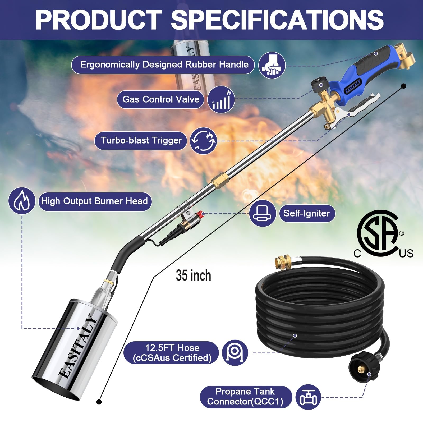 EASITALY manguera de 12,5 ft con conector CGA600, ofrece compatibilidad y durabilidad