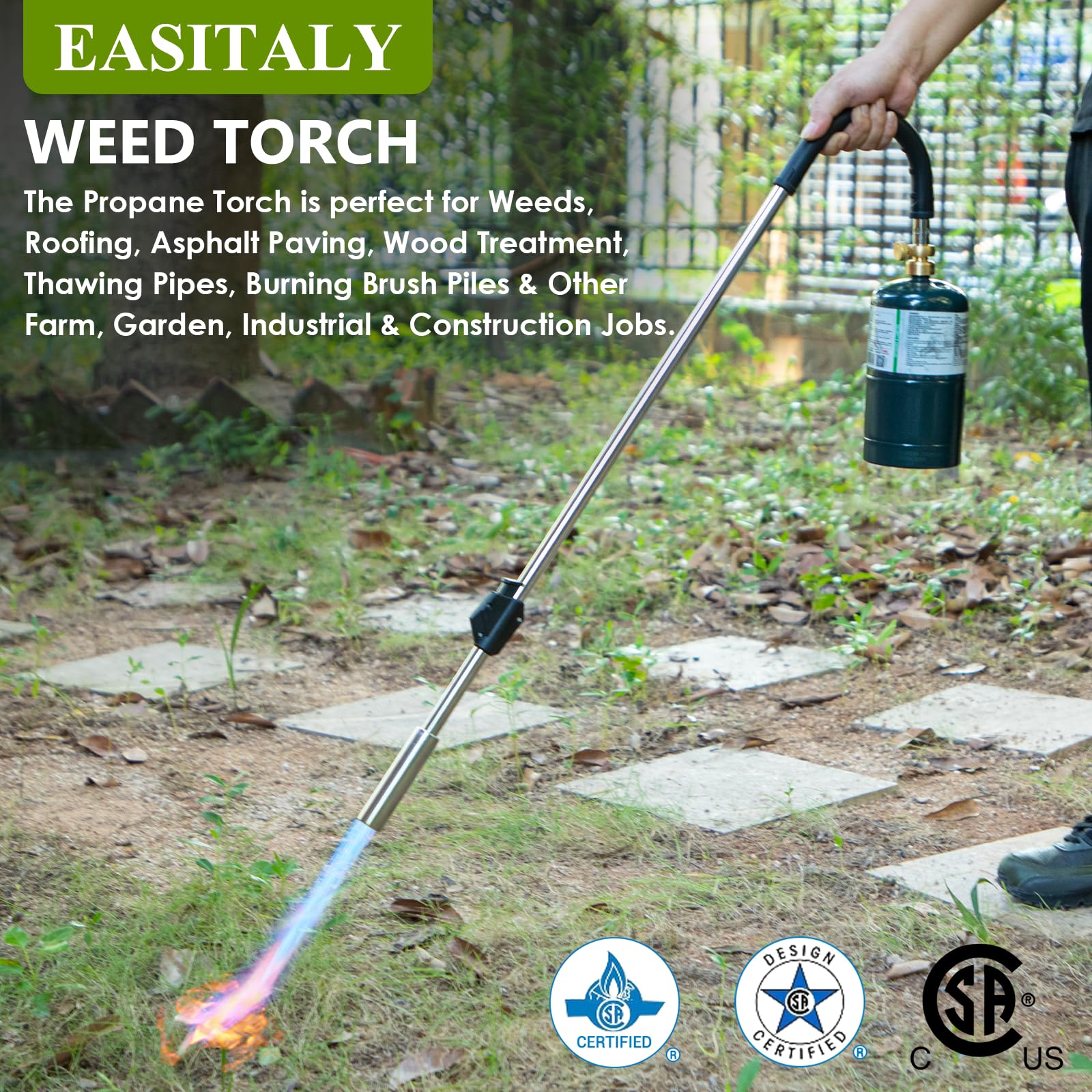 EASITALY lifestyle image on roof showing torch use for repair efficiency benefit