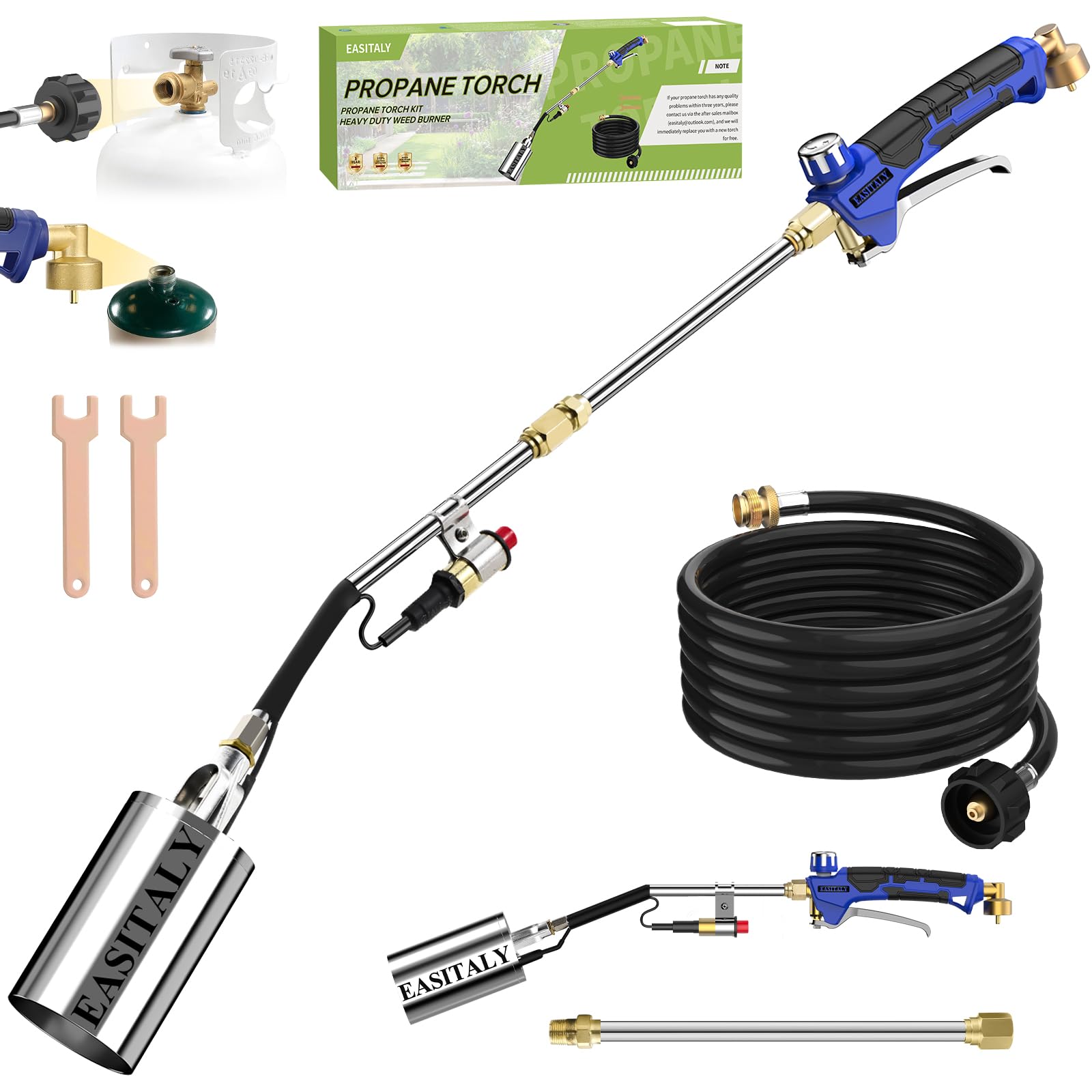 EASITALY torch front view showing complete kit and robust design for versatility
