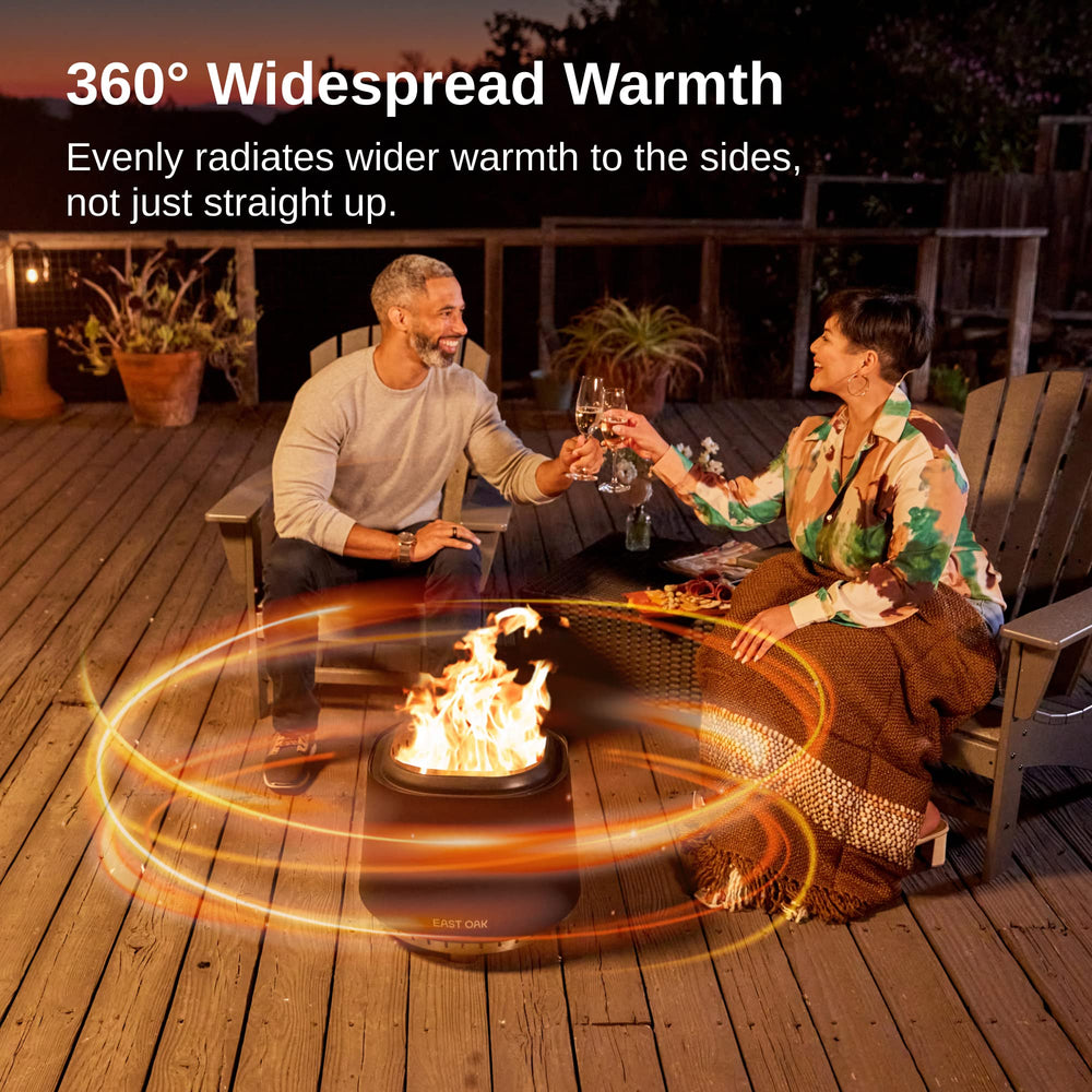 EAST OAK smokeless flame demonstration producing cleaner, warmer burn