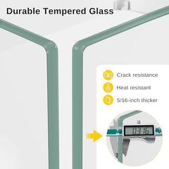 EAST OAK close-up of aluminum corner bracket protecting glass edges and finish