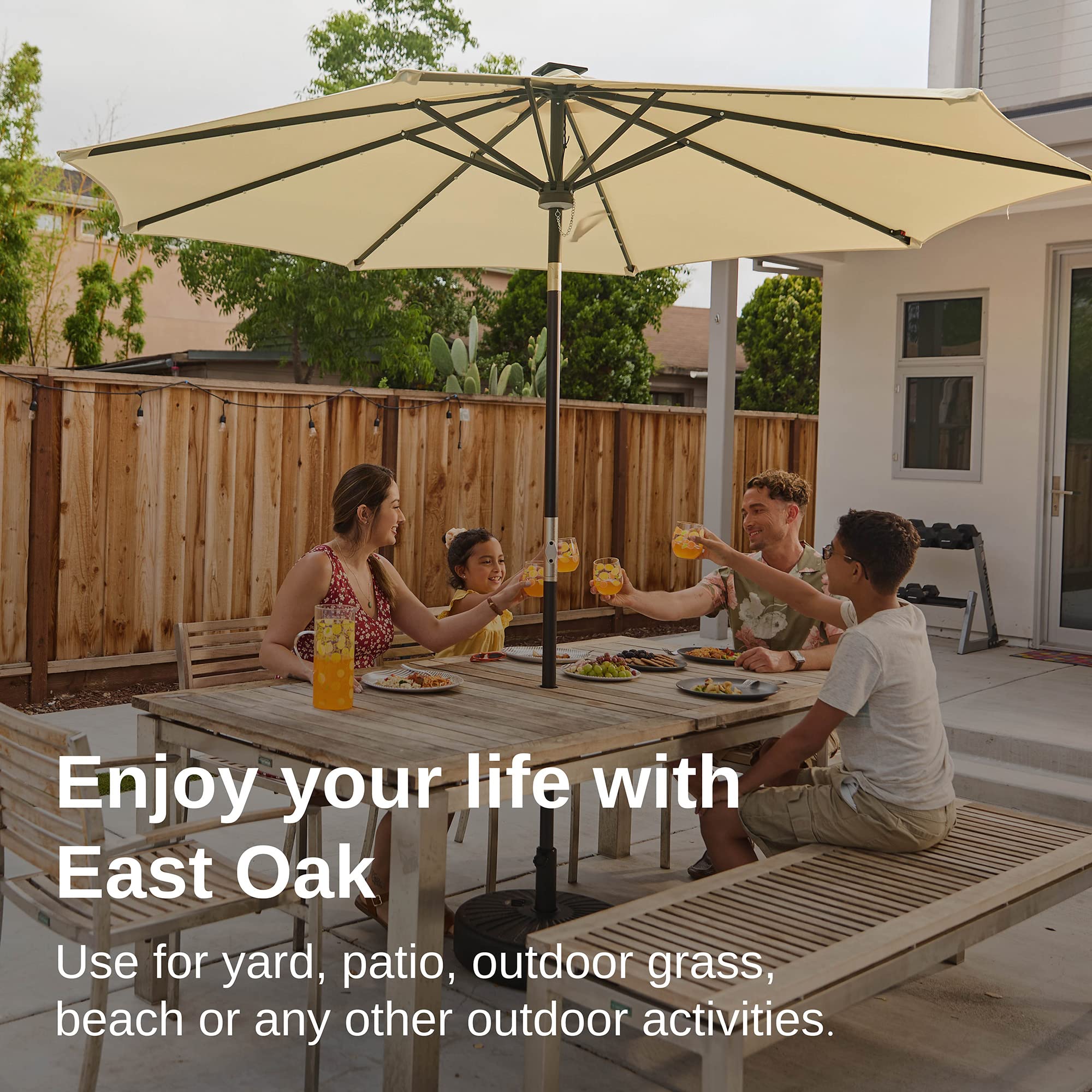 east oak packaging and manual showing included hardware and simple assembly benefit