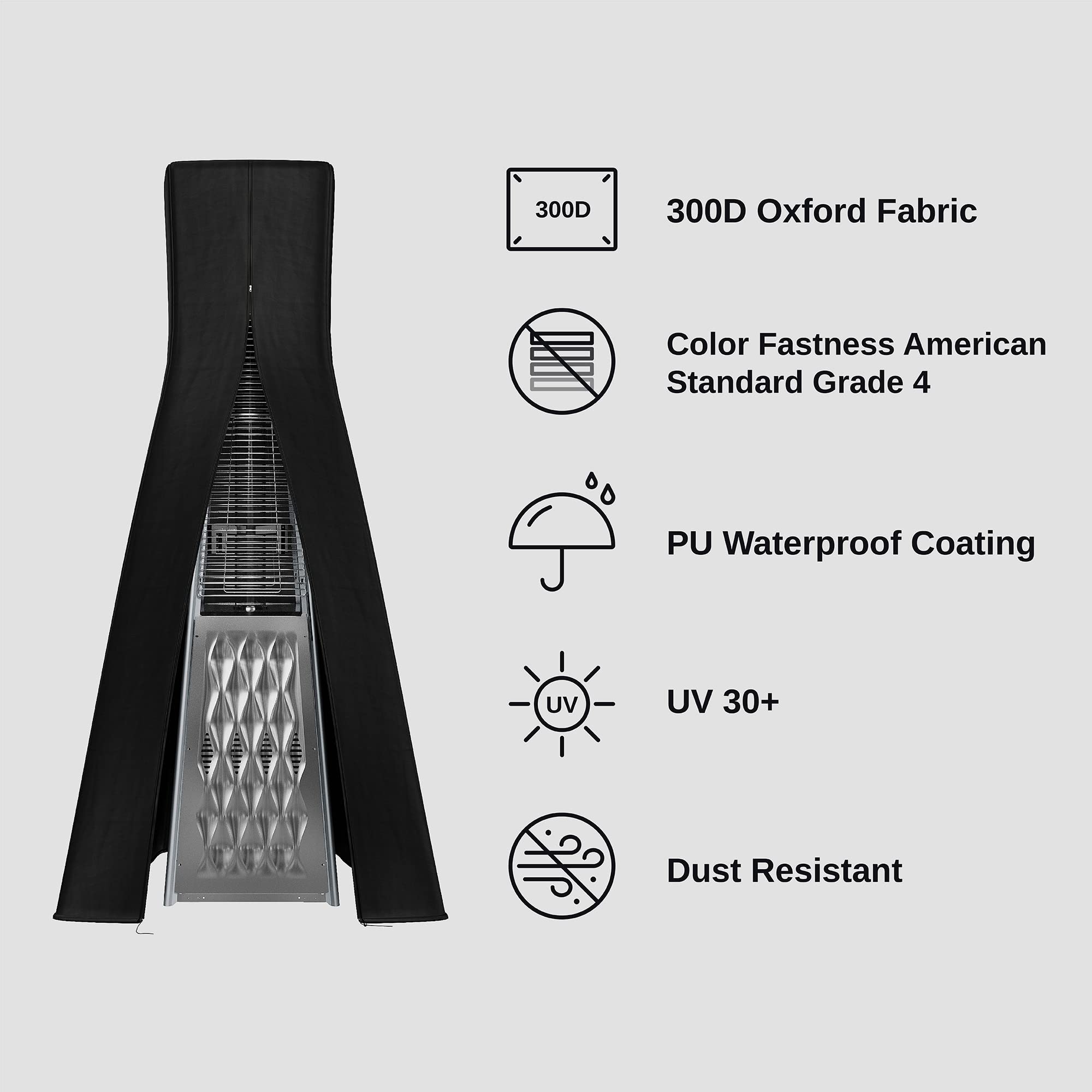 EAST OAK metal zipper and drawstring detail for secure, easy installation