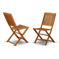 East West Furniture Cameron front view shows natural acacia finish and sturdy design