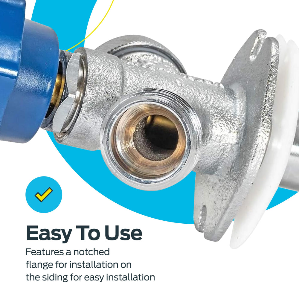 Eastman sillcock connection ends showing 1/2" MIP and 1/2" sweat for easy hookups