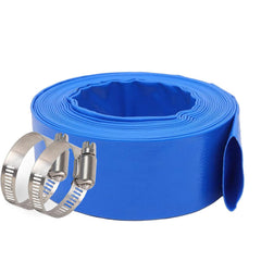 Eastrans front view of blue 3" x 50ft hose showing durable construction and clear labeling