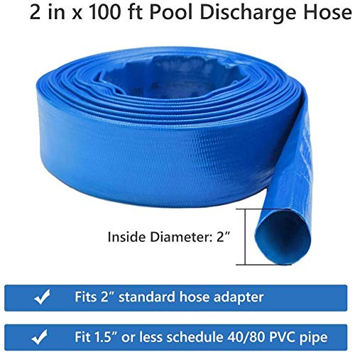 Eastrans hose in use draining pool quickly for efficient backwash removal