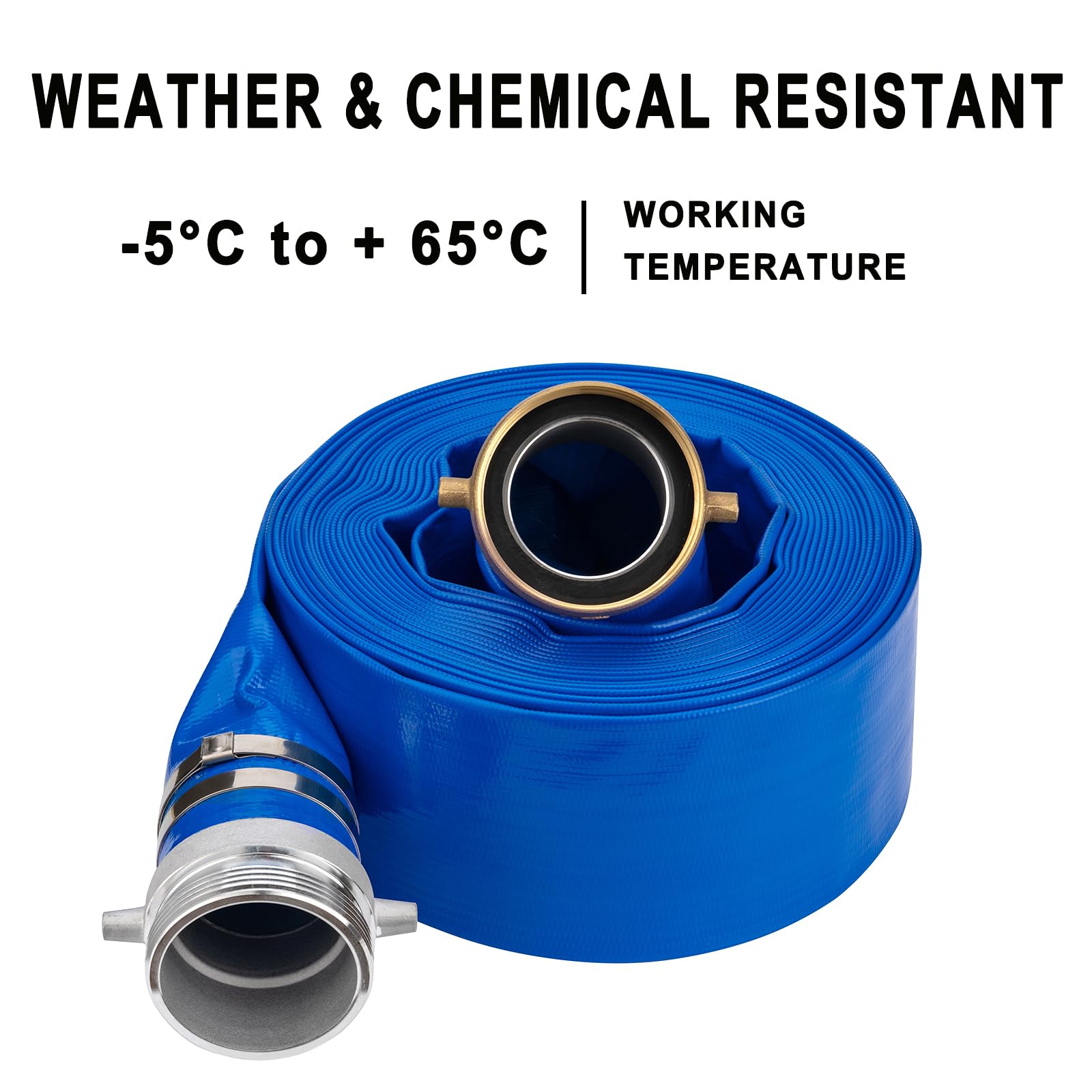 Eastrans flat‑rolled hose stored compactly to save space and simplify transport