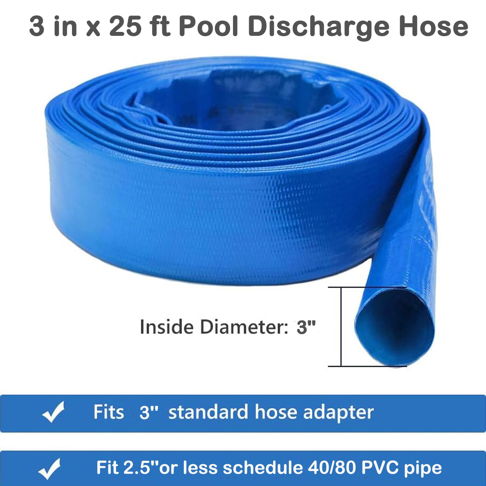 Eastrans hose attached to pool filter outlet enabling quick backwash