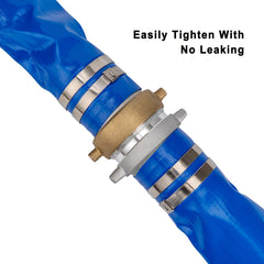 Eastrans hose connected to pool pump discharging water for fast drain benefit