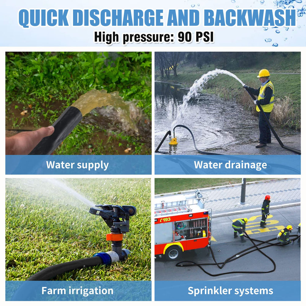 Eastrans hose laid flat folded for compact storage and easier handling benefit