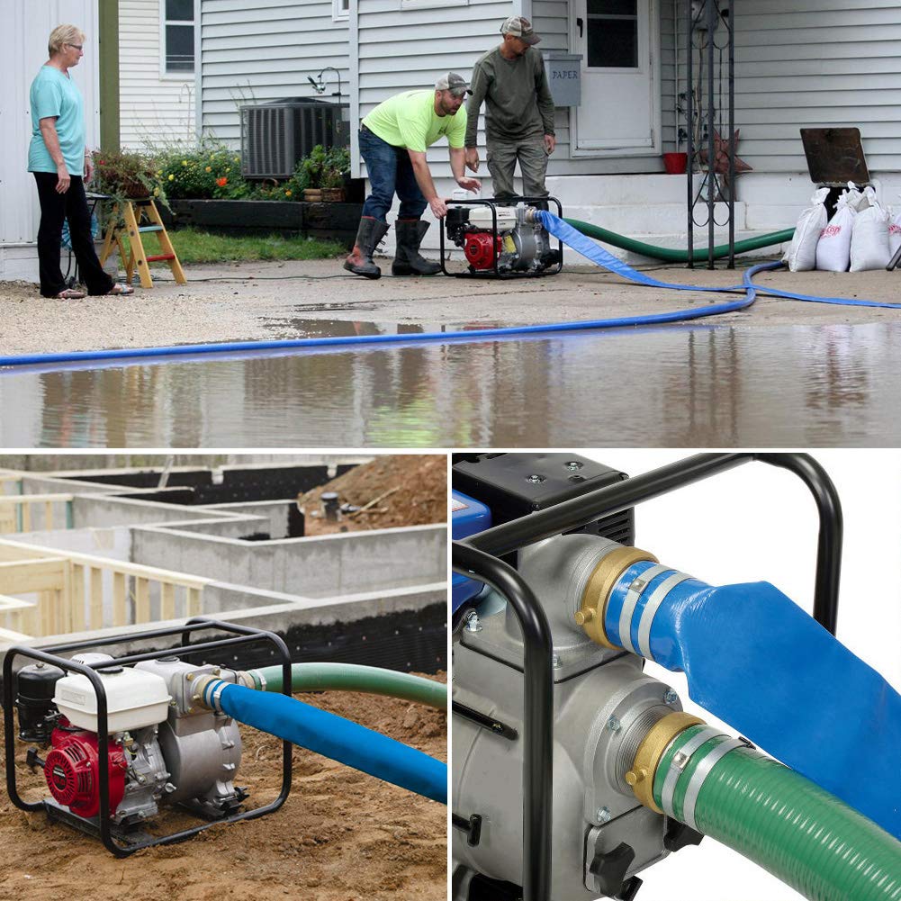 Eastrans hose laid beside a person to show 50ft scale and handling convenience