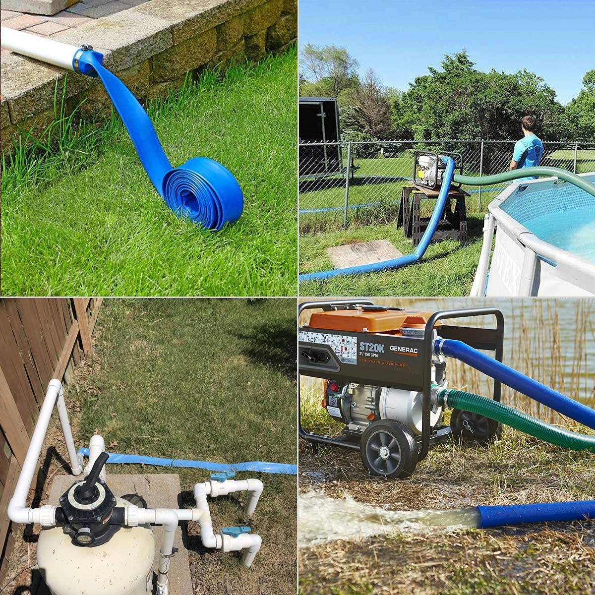 Eastrans hose used in pool maintenance scene showing practical usability benefit