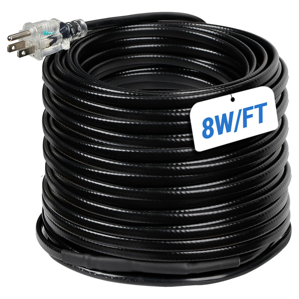 Eastrexon heat tape front view showing full 152ft cable length and packaging benefit