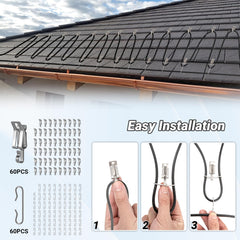 Eastrexon heat tape installed on gutter keeping water flowing benefit